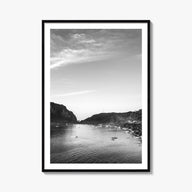 El Nido black & white photo poster of Philippines – vertical wall art, unframed print shown in interior mockup