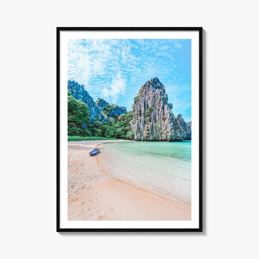 El Nido colorful photo poster of Philippines – vertical wall art, unframed print shown in interior mockup