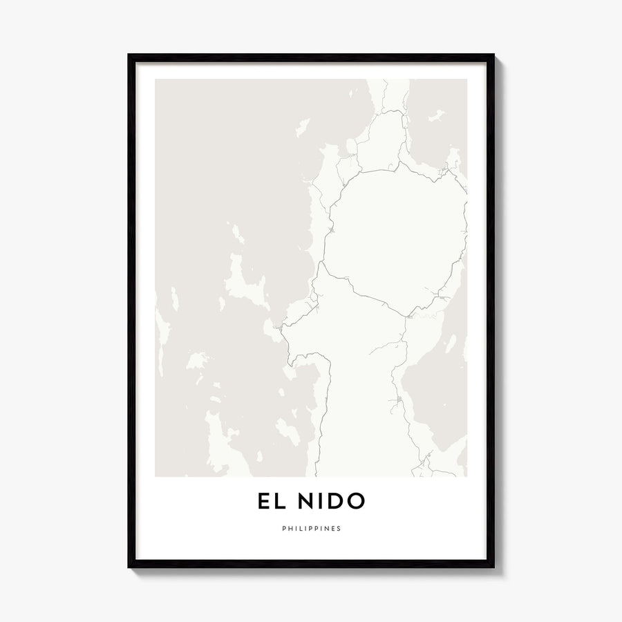 El Nido Map Poster, framed poster mockup