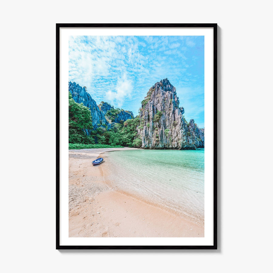 El Nido Photo Poster, framed poster mockup, white border