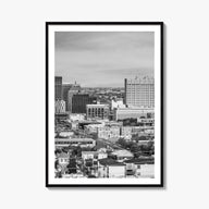 El Paso black & white photo poster of Texas, USA – vertical wall art, unframed print shown in interior mockup