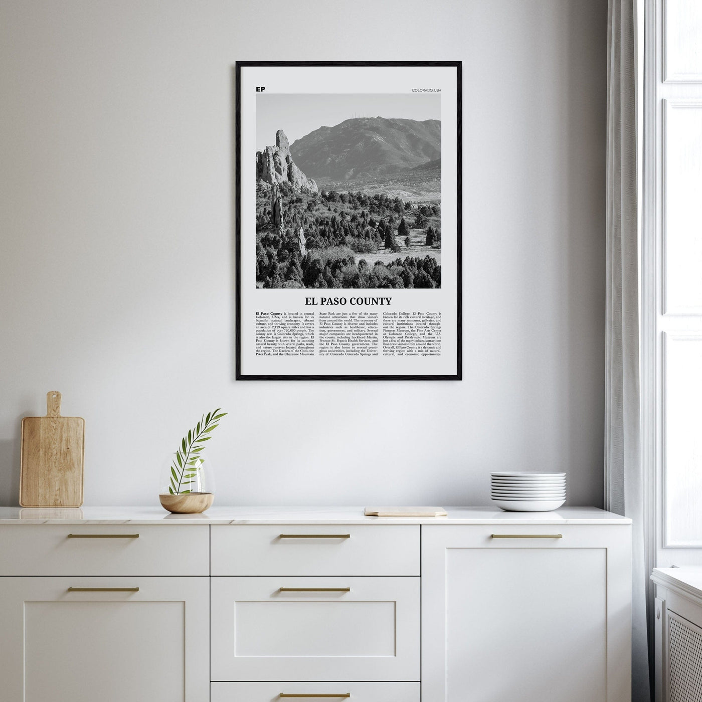 El Paso County Poster Nbourhood Travel B&W Poster