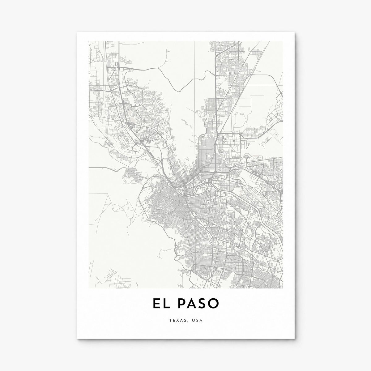 El Paso Map Poster, print only (unframed)