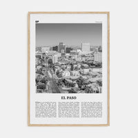 El Paso No 1 Poster Natural Wood / 8x12 in Nbourhood Travel B&W Poster