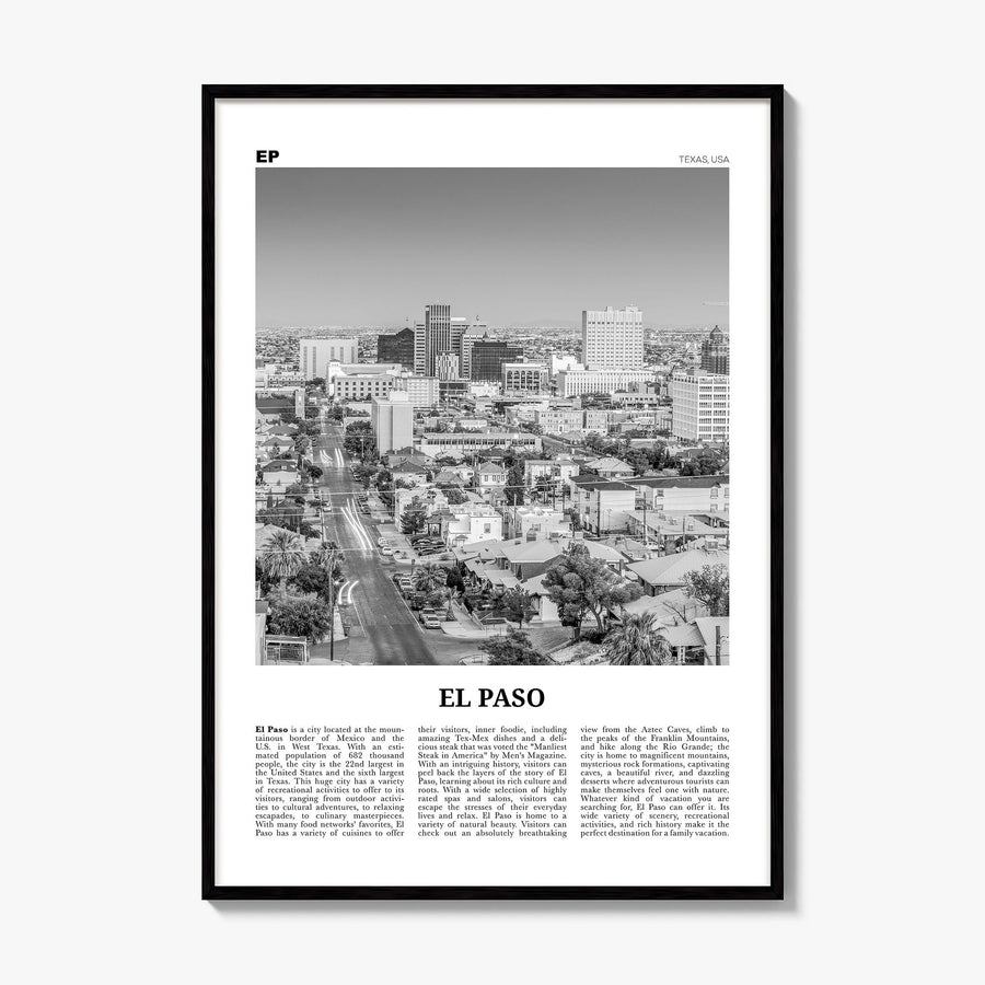 El Paso Newspaper No 1 Poster, framed poster mockup