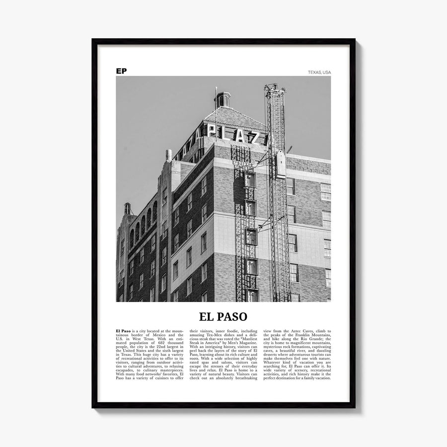 El Paso Newspaper No 3 Poster, framed poster mockup