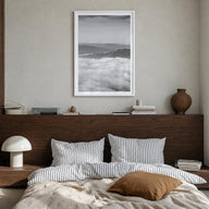 El Salvador black & white photo poster of Central America – vertical wall art in white wood frame with white border, hanging 