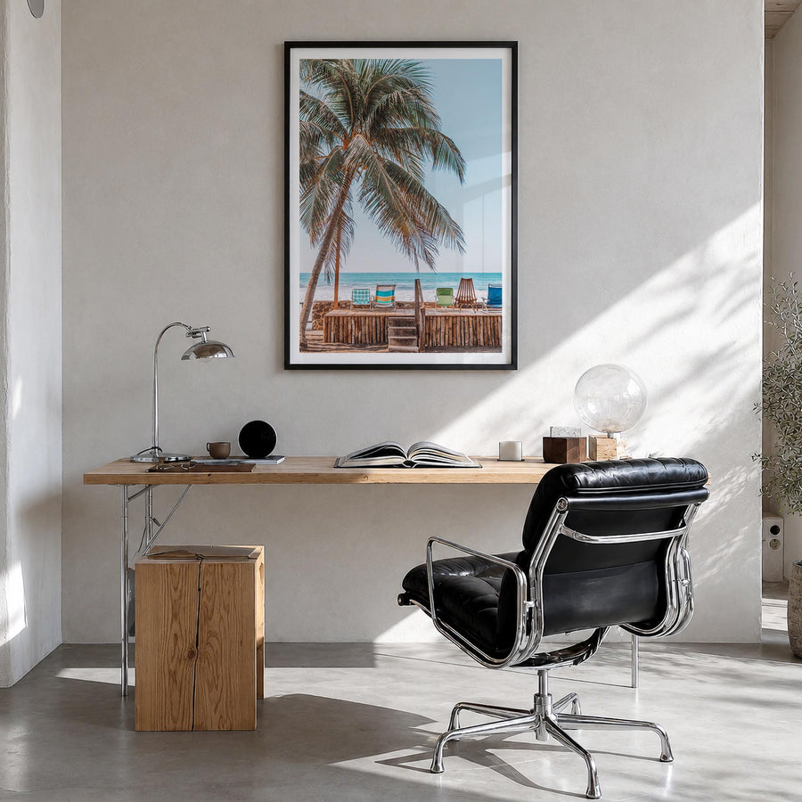 El Salvador no. 1 colorful photo poster of Central America – vertical wall art in black wood frame with white border, hanging