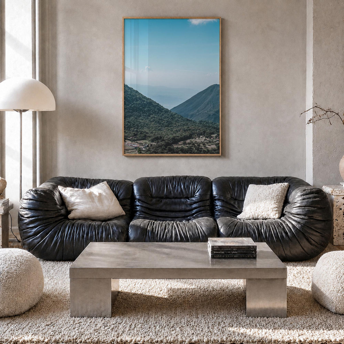El Salvador no. 2 colorful photo poster of Central America – vertical wall art in natural wood frame, hanging on wall