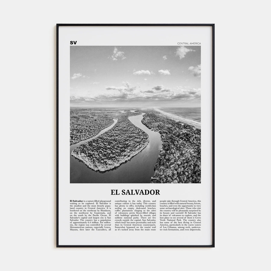 El Salvador No 2 Poster None / 8x12 in Nbourhood Travel B&W Poster