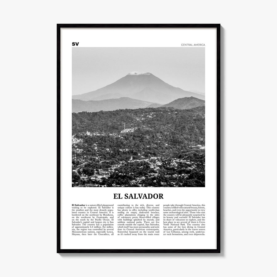 El Salvador Newspaper No 1 Poster, framed poster mockup