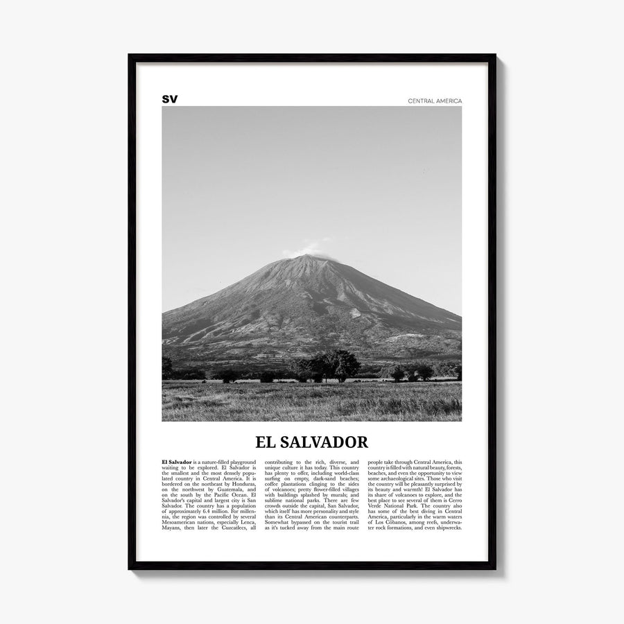 El Salvador Newspaper No 3 Poster, framed poster mockup