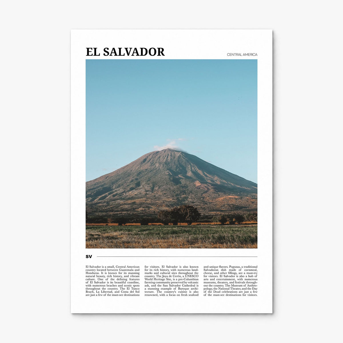 El Salvador Travel Poster, print only (unframed)