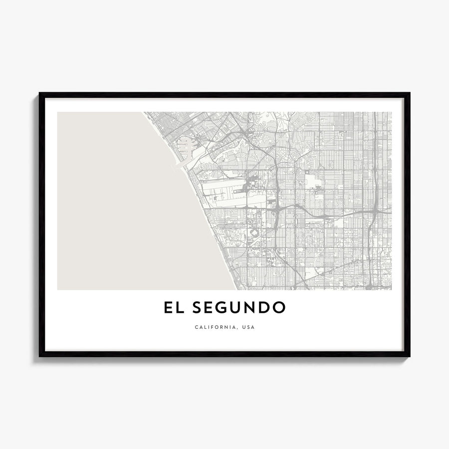 El Segundo Map Poster, framed poster mockup
