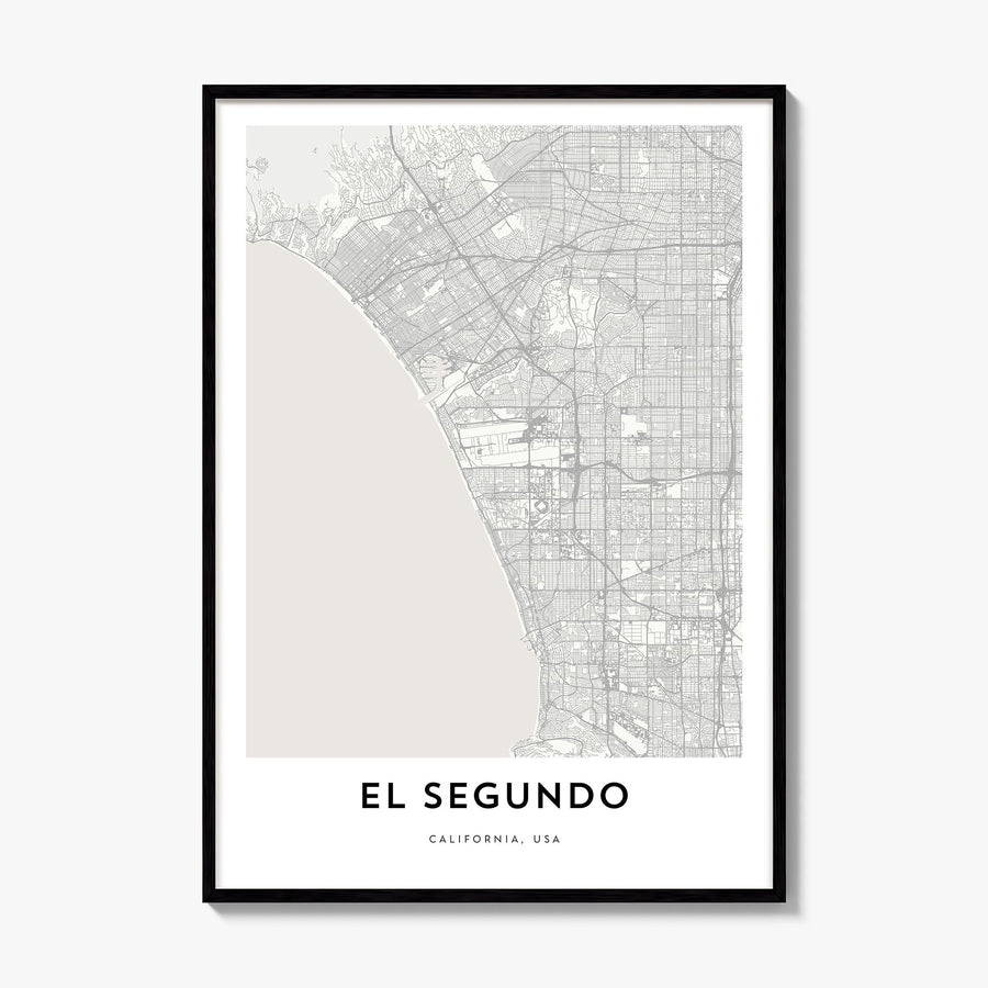 El Segundo Map Poster, framed poster mockup