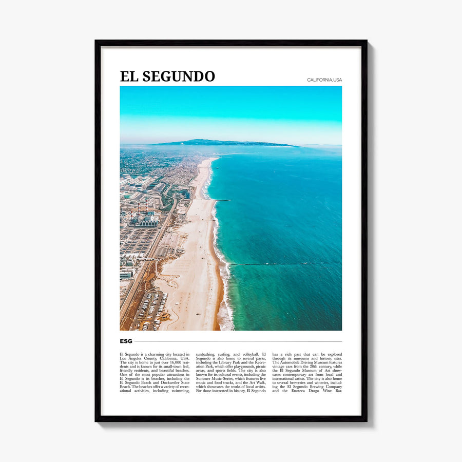 El Segundo Travel Poster, framed poster mockup