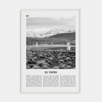 El Tatio Poster White Wood / 8x12 in Nbourhood Travel B&W Poster