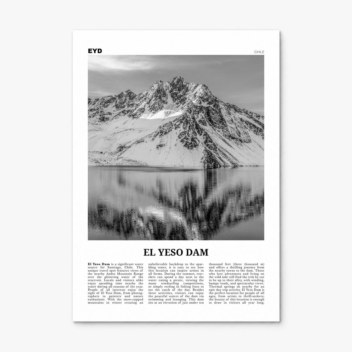 El Yeso Dam Newspaper Poster, print only (unframed)
