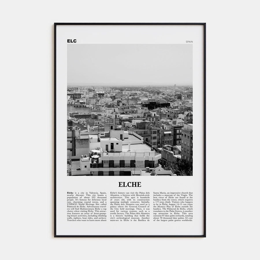 Elche Poster None / 8x12 in Nbourhood Travel B&W Poster