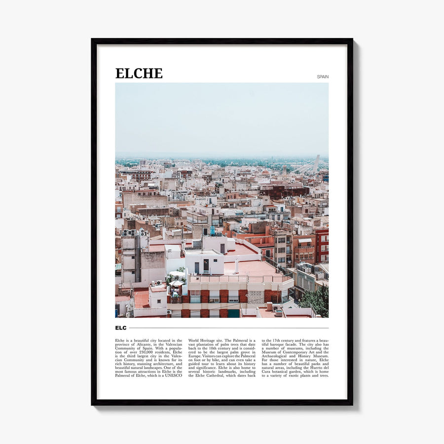 Elche Travel Poster, framed poster mockup