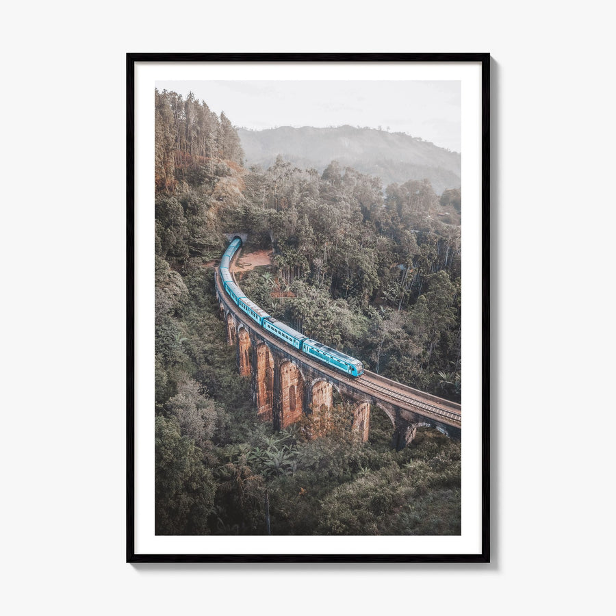 Nine Arch Bridge, Ella Photo Poster, framed poster mockup, white border