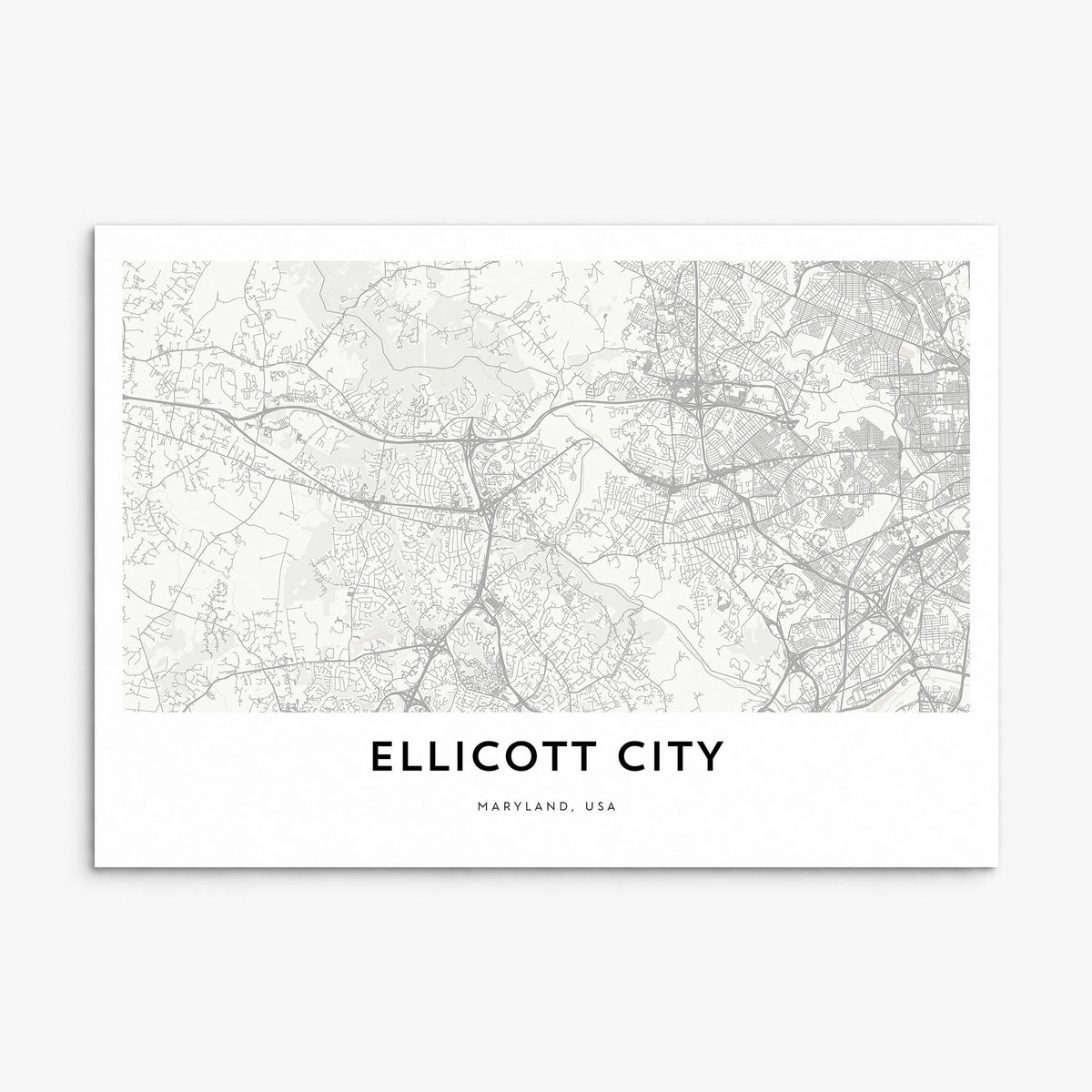 Ellicott City Map Poster, print only (unframed)