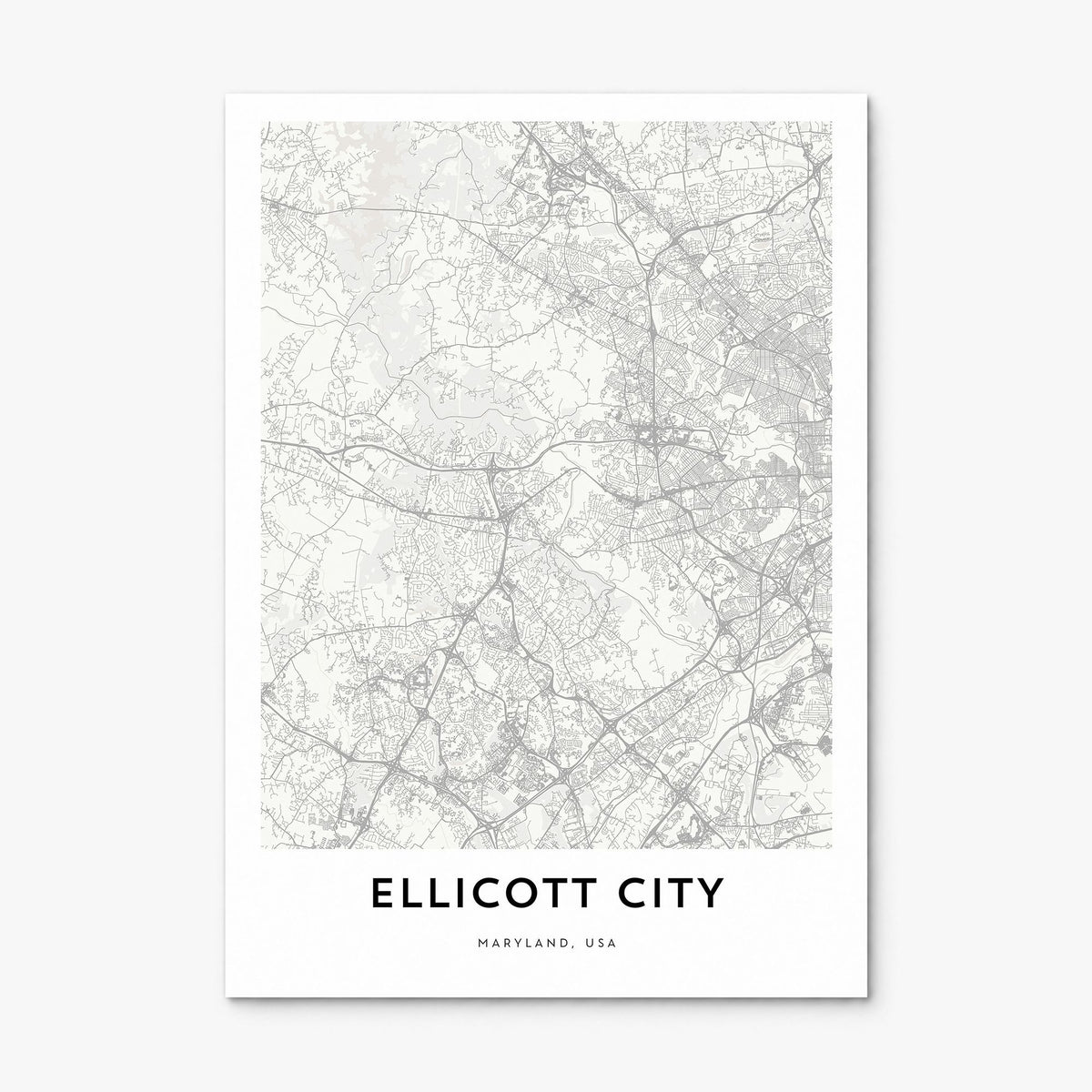 Ellicott City Map Poster, print only (unframed)