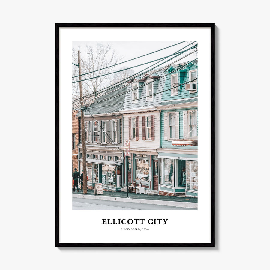 Ellicott City Classic Poster, framed poster mockup