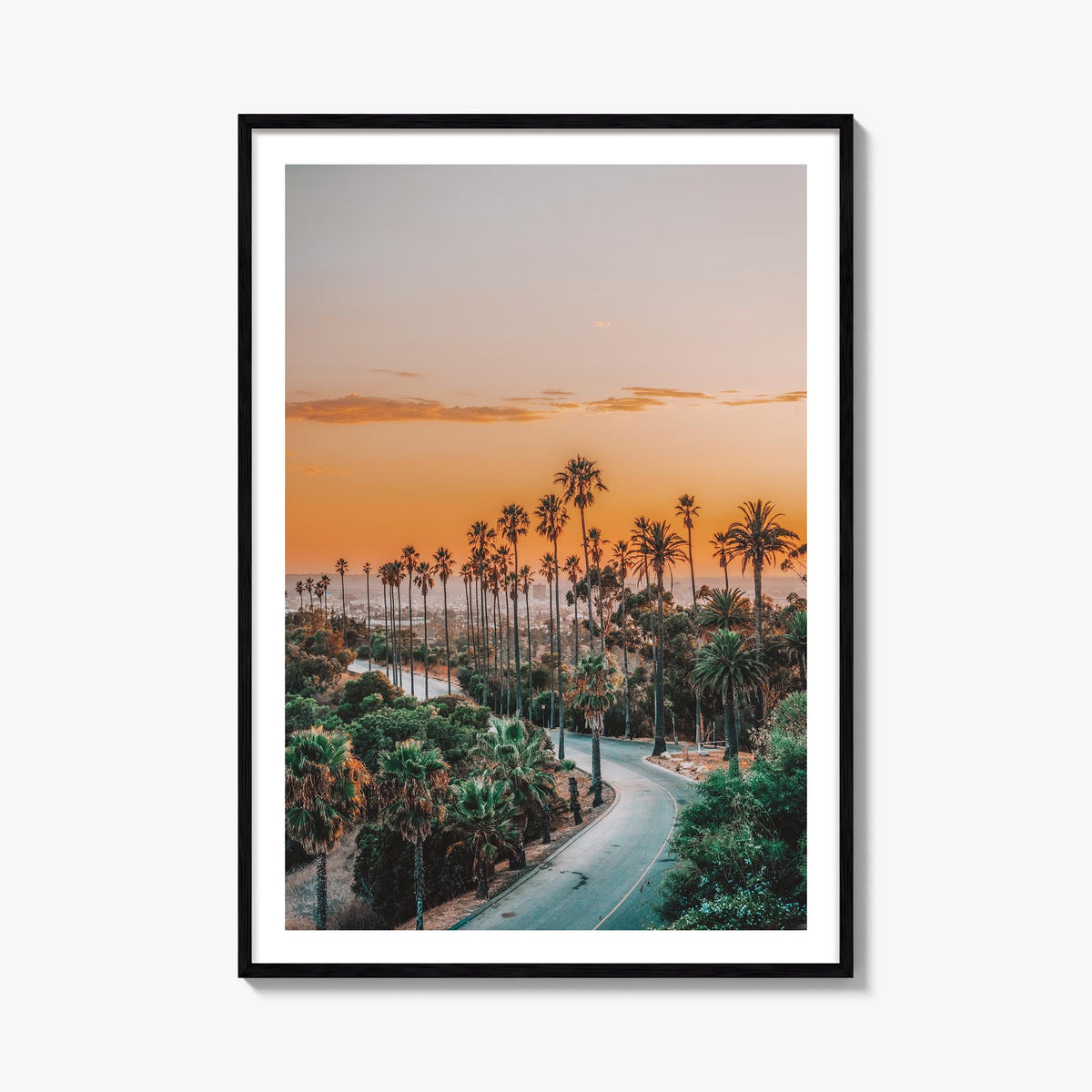 Elysian Park colorful photo poster of California, USA – vertical wall art, unframed print shown in interior mockup