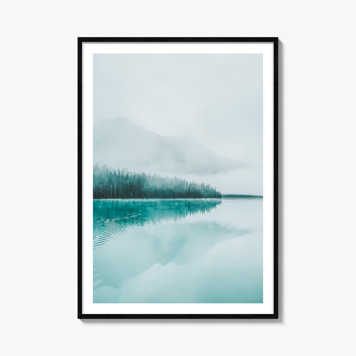 Emerald Lake colorful photo poster of Canada – vertical wall art, unframed print shown in interior mockup