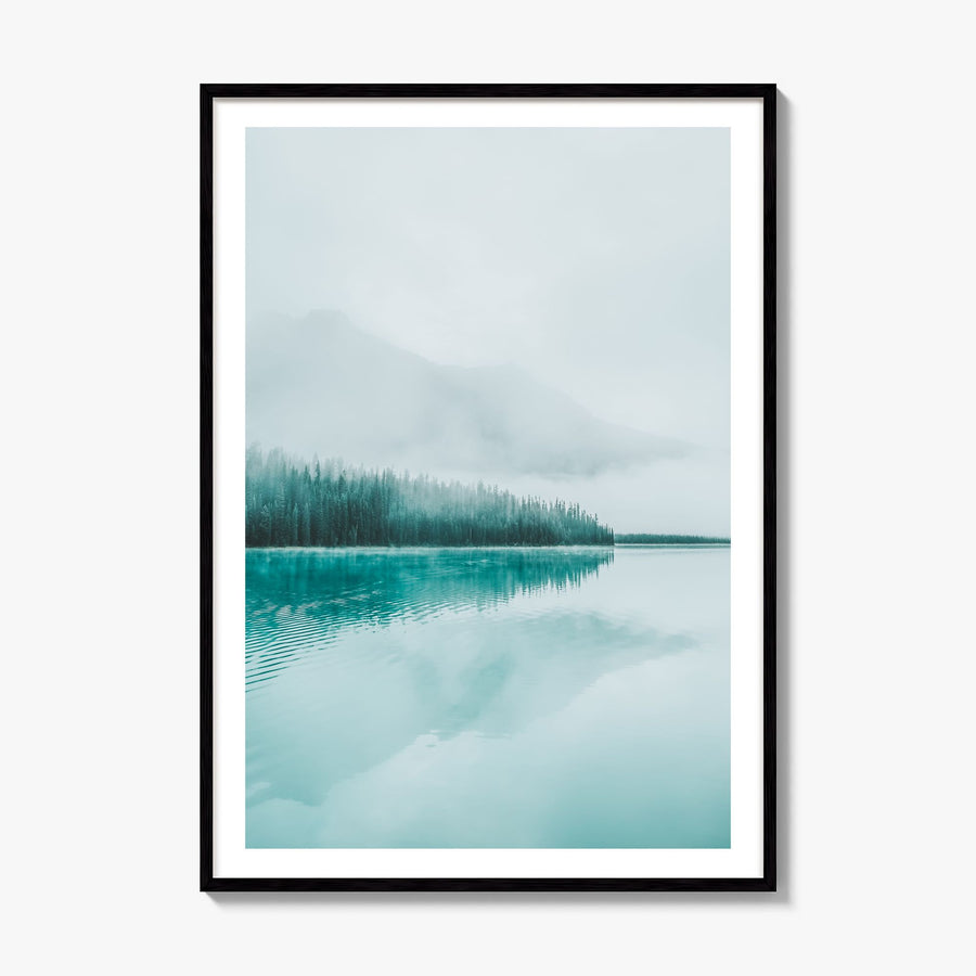 Emerald Lake Photo Poster, framed poster mockup, white border