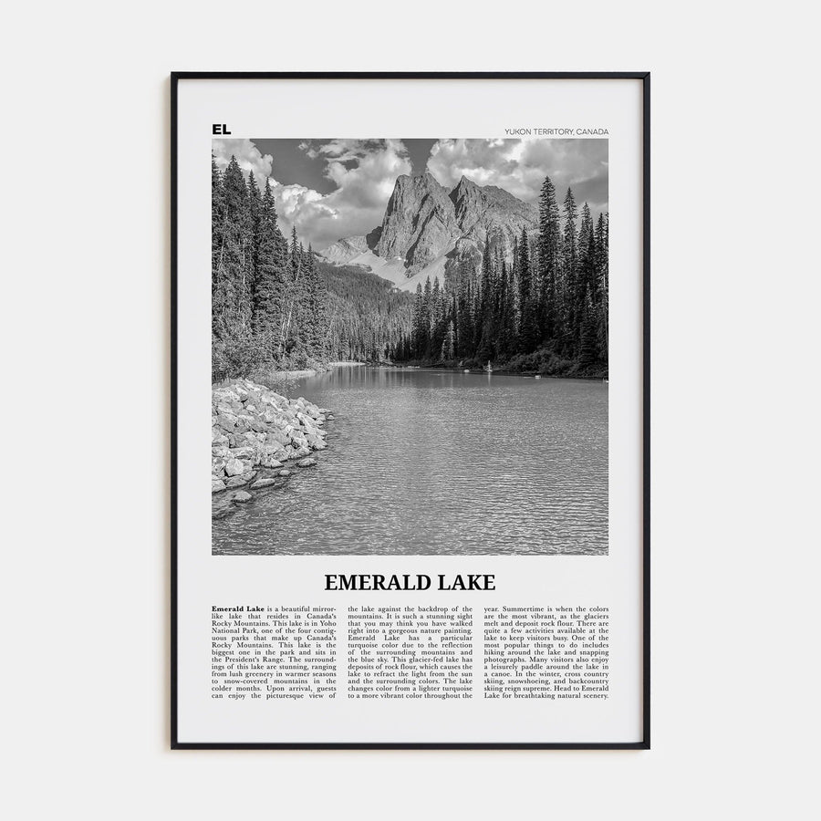 Emerald Lake Poster None / 8x12 in Nbourhood Travel B&W Poster