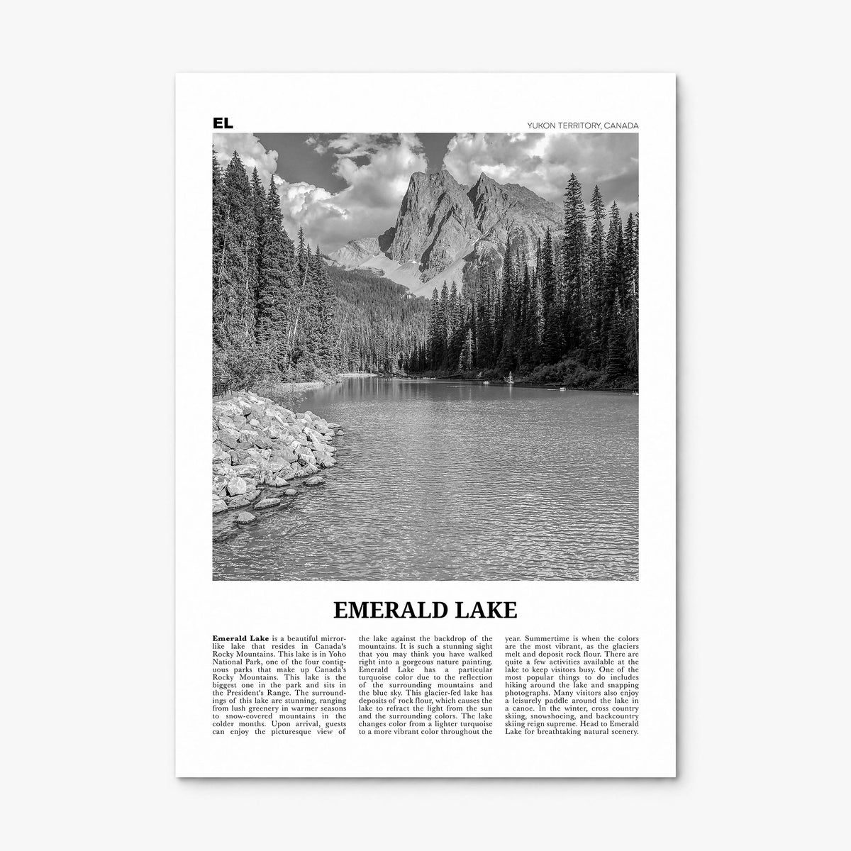 Emerald Lake Newspaper Poster, print only (unframed)