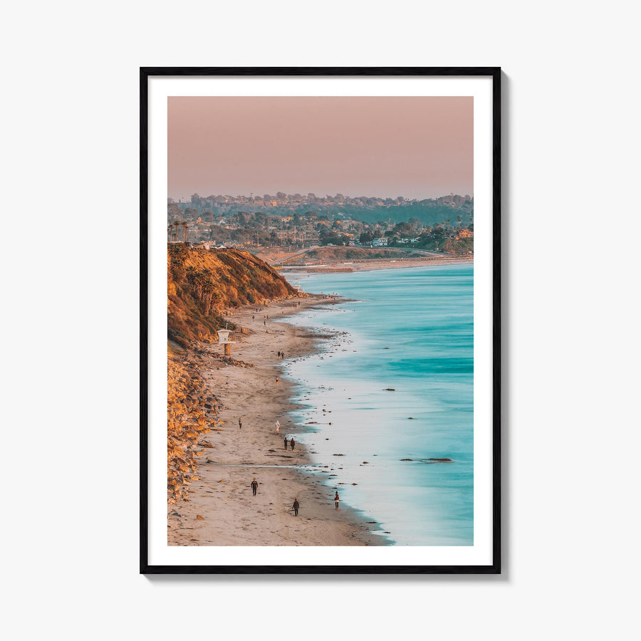 Encinitas no. 1 colorful photo poster of California, USA – vertical wall art, unframed print shown in interior mockup