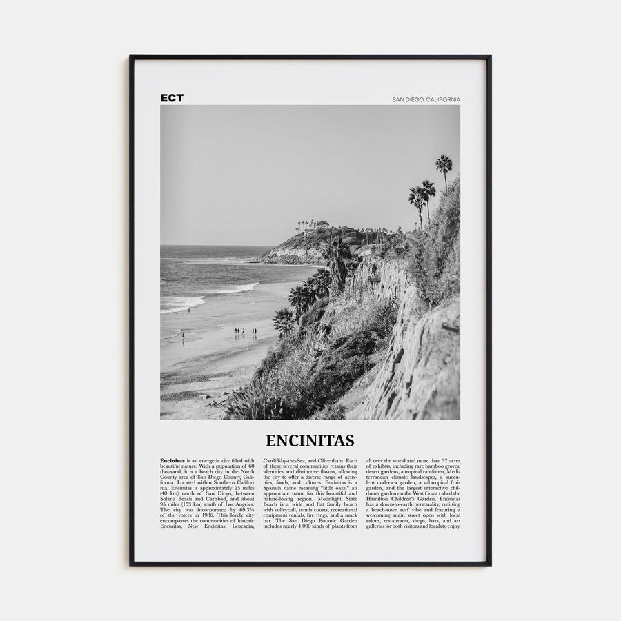 Encinitas No 1 Poster None / 8x12 in Nbourhood Travel B&W Poster