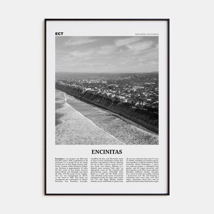 Encinitas No 2 Poster None / 8x12 in Nbourhood Travel B&W Poster