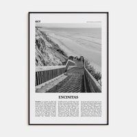 Encinitas No 3 Poster Black Metal / 8x12 in Nbourhood Travel B&W Poster