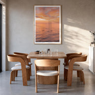 Encinitas no. 4 colorful photo poster of California, USA – vertical wall art in natural wood frame with white border, hanging