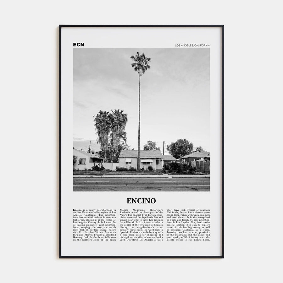 Encino Poster None / 8x12 in Nbourhood Travel B&W Poster