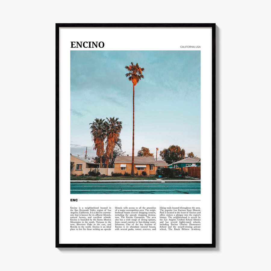 Encino Travel Poster, framed poster mockup