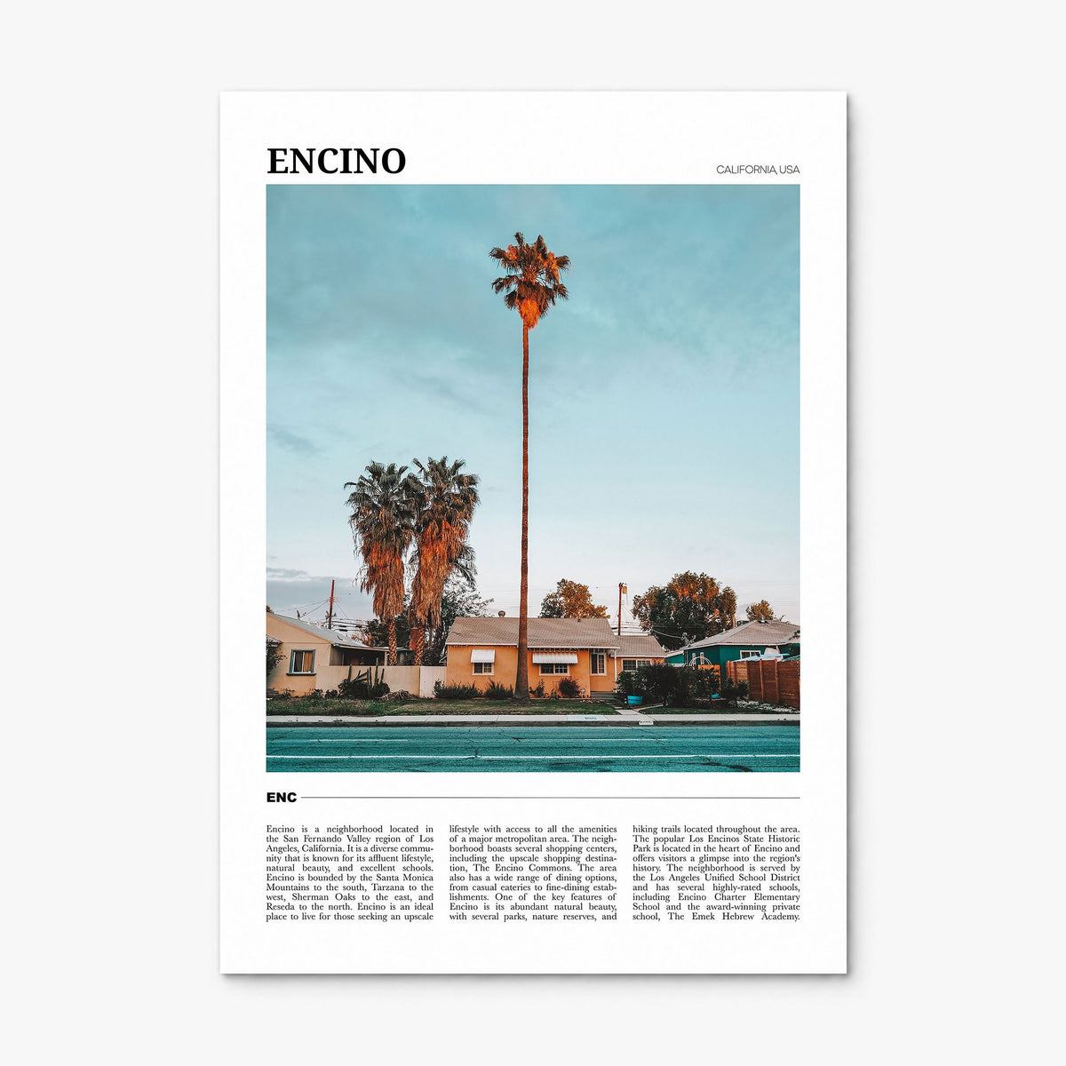 Encino Travel Poster, print only (unframed)