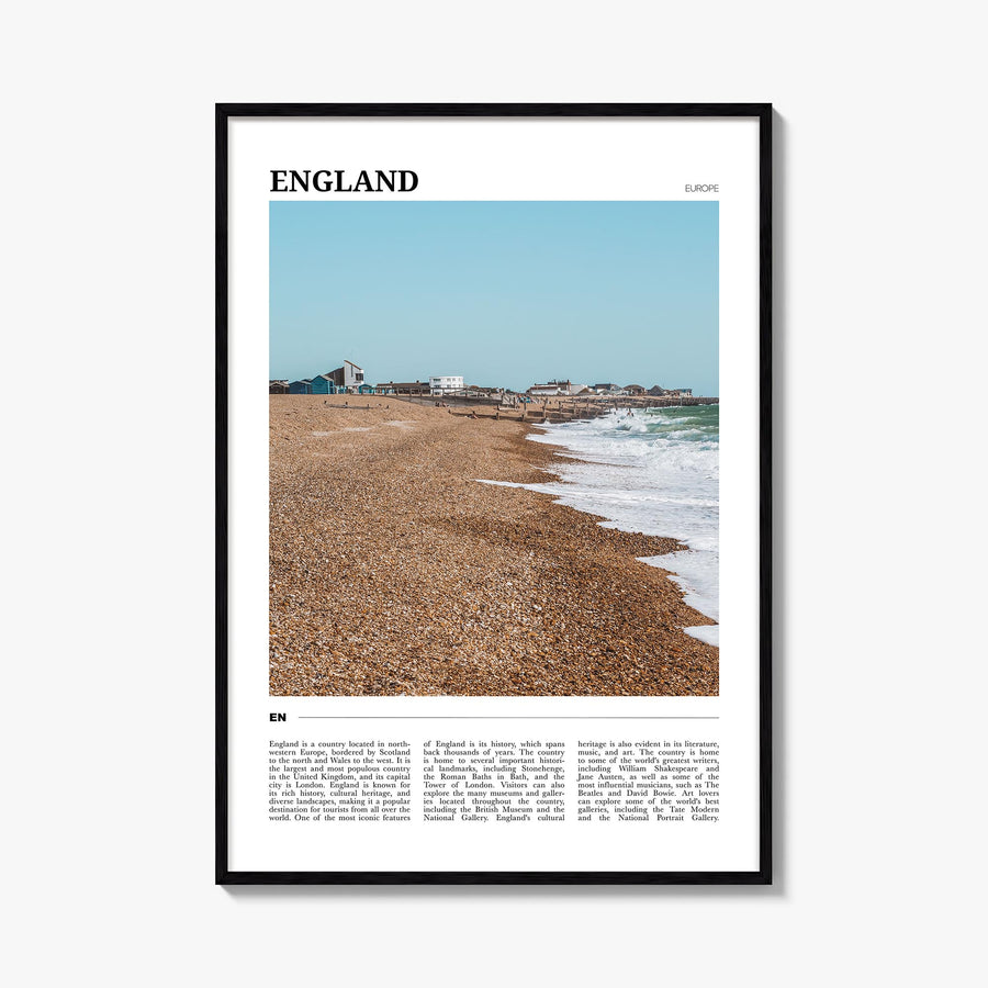 England colorful travel poster of United Kingdom – vertical wall art, unframed print shown in interior mockup