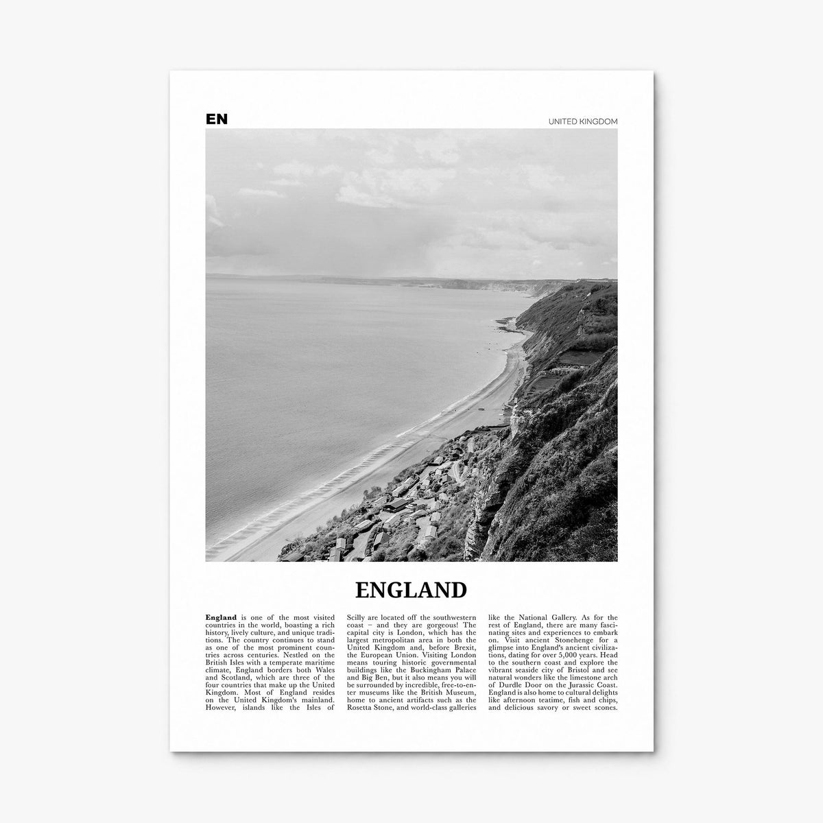 England Newspaper Poster, print only (unframed)
