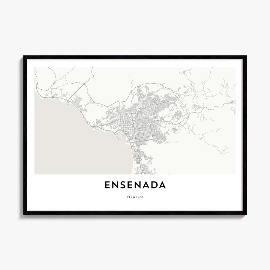 Ensenada Map Poster, framed poster mockup