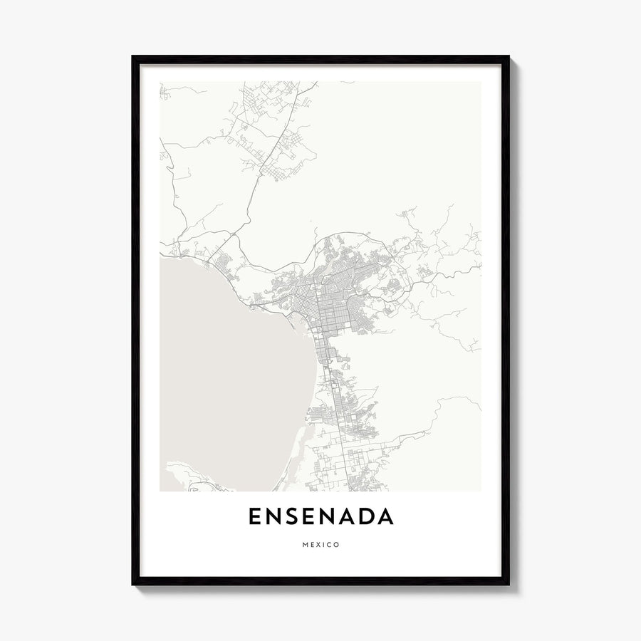 Ensenada Map Poster, framed poster mockup