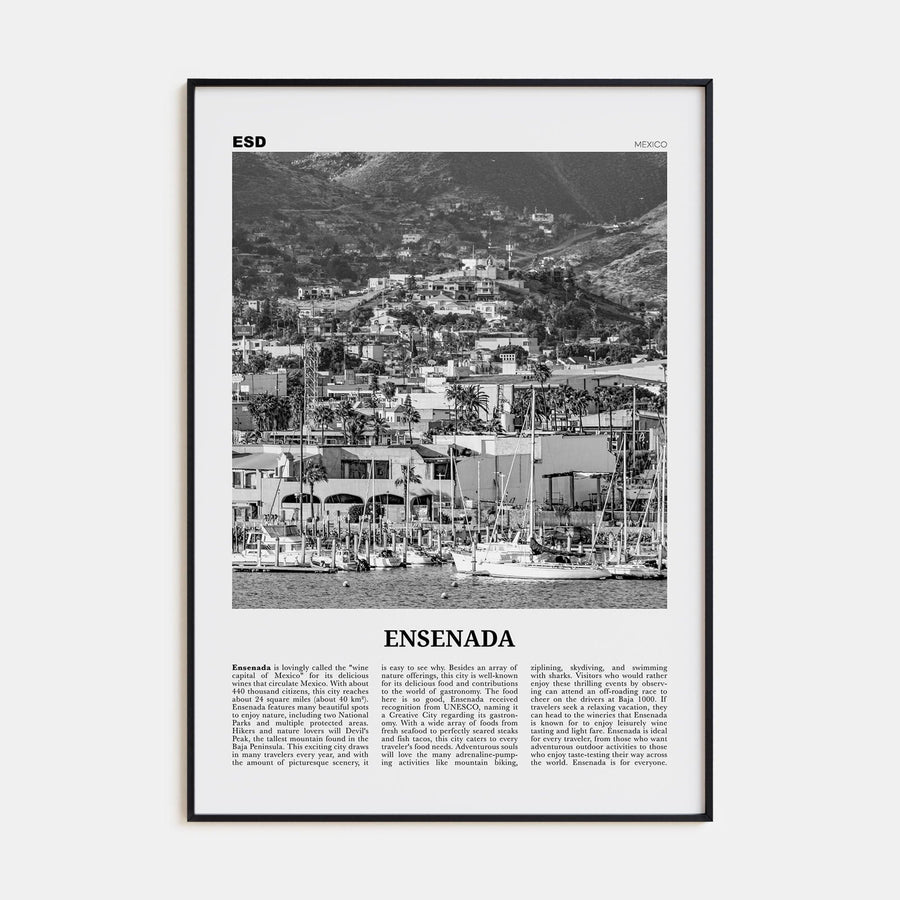 Ensenada Poster None / 8x12 in Nbourhood Travel B&W Poster