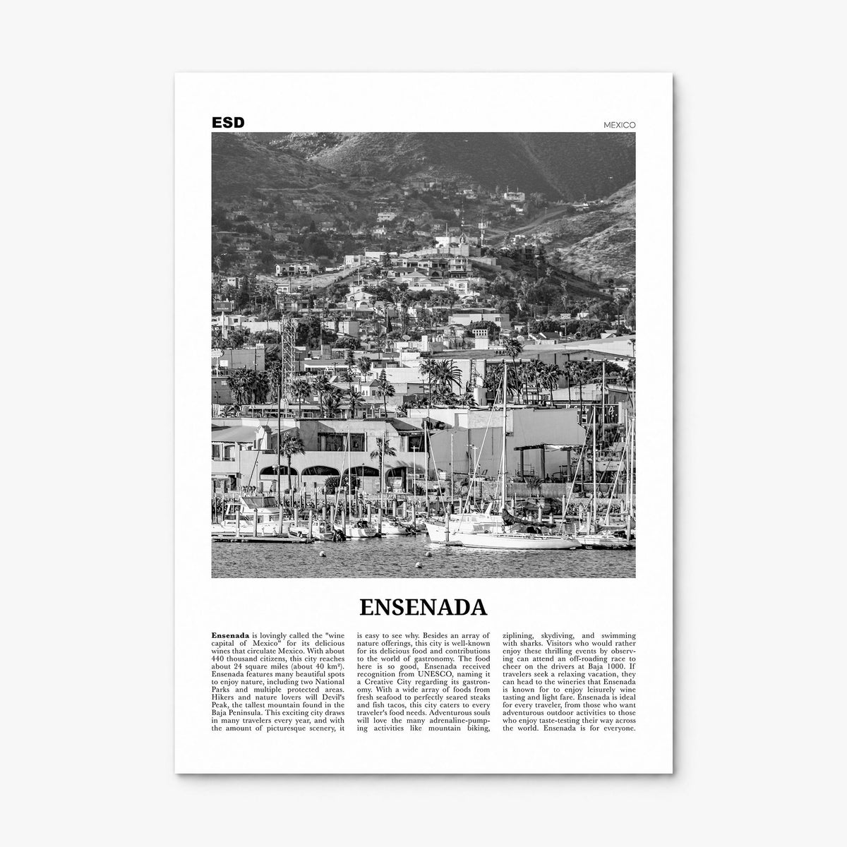 Ensenada Newspaper Poster, print only (unframed)