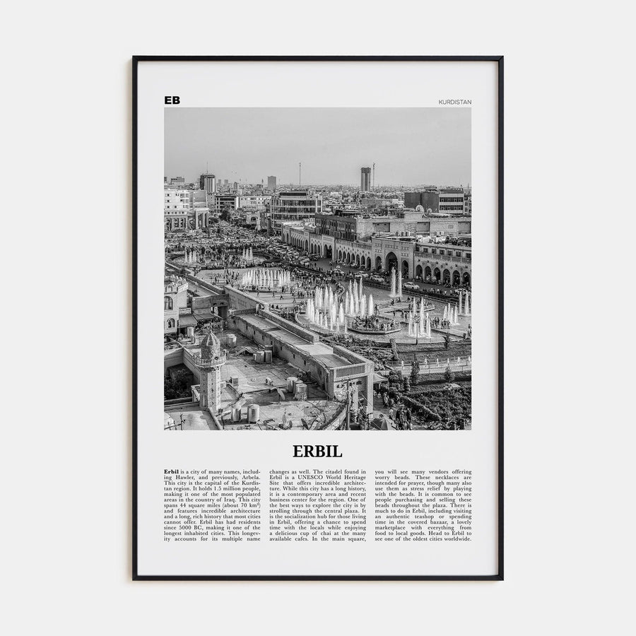 Erbil Poster None / 8x12 in Nbourhood Travel B&W Poster