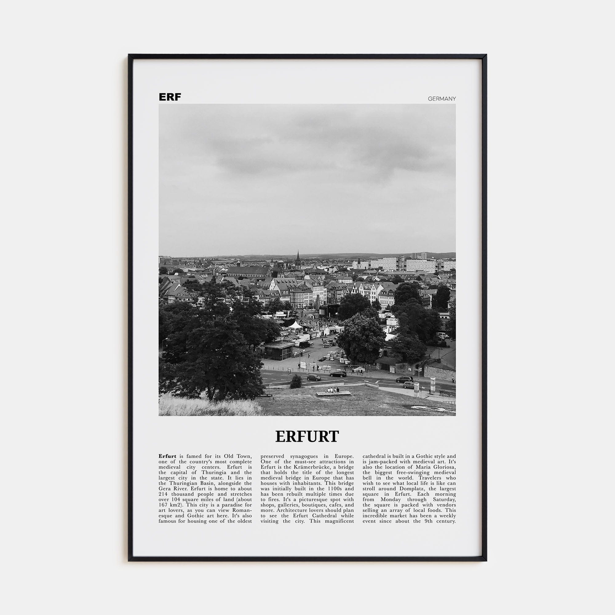 Erfurt Poster None / 8x12 in Nbourhood Travel B&W Poster