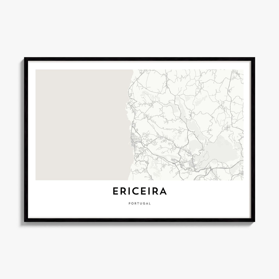 Ericeira Map Poster, framed poster mockup